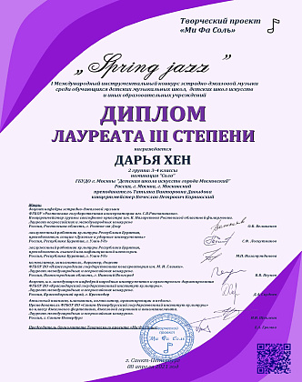 ОТЧЁТ. I Международный  конкурс эстрадно-джазовой музыки  «Spring Jazz»  