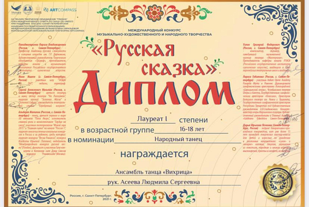 ОТЧЁТ. XV Международный конкурс «Русская сказка»