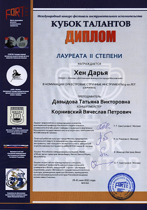ОТЧЁТ. Международный конкурс «Кубок талантов»
